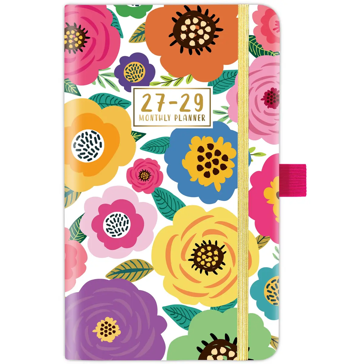 Tullofa 3-Year Pocket Calendar 6.3" x 3.8" (Jan 2027 - Dec 2029) | Monthly Planner with Elastic Closure & Pen Holder - main product image