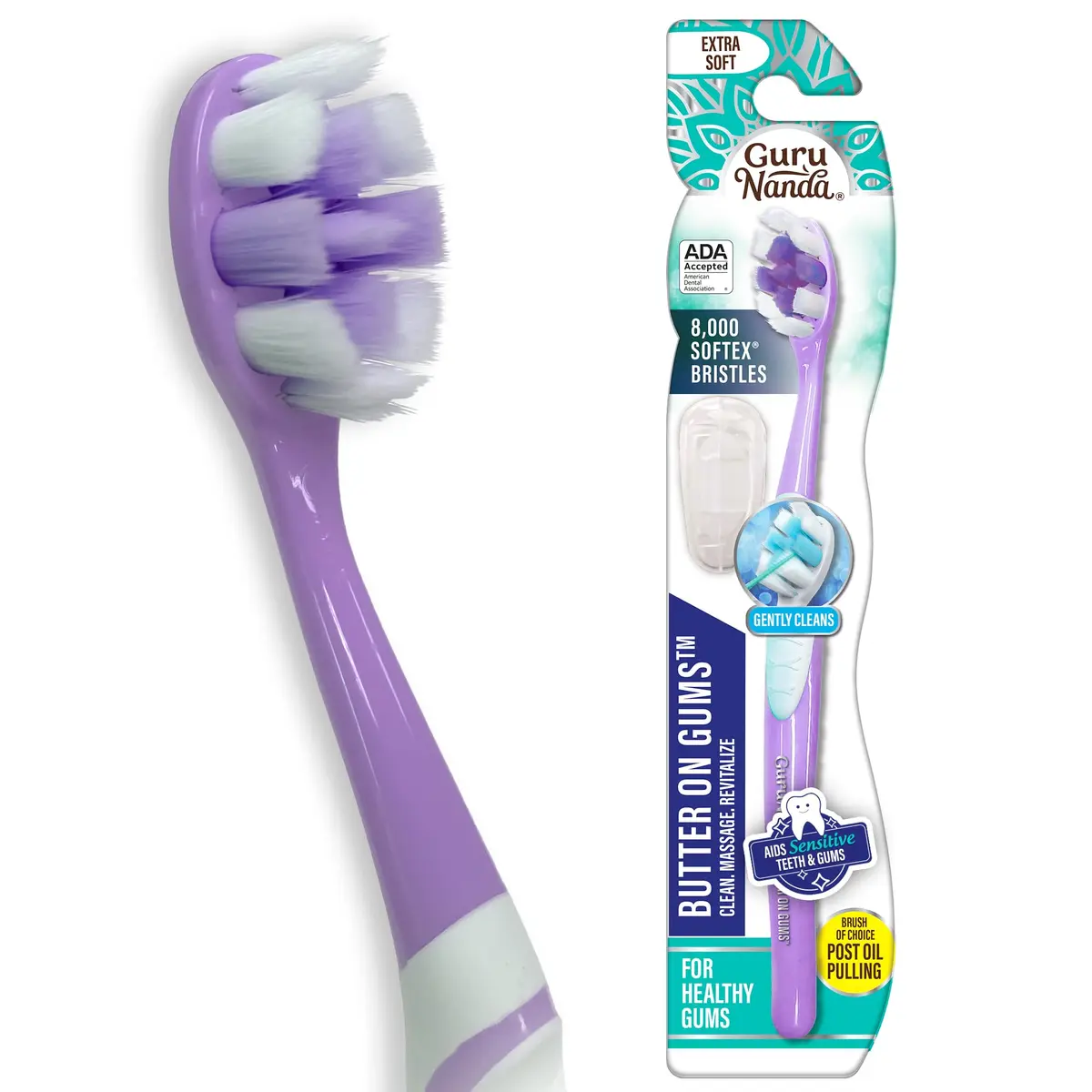 GuruNanda Butter on Gums Toothbrush with 8000+ Ultra Soft Softex Bristles | ADA Accepted for Sensitive Gums - main product image