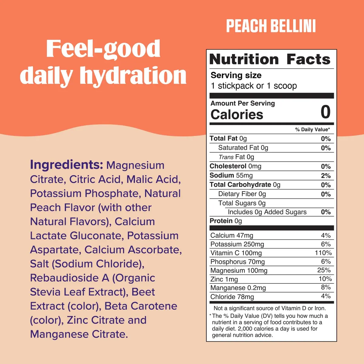 Ultima Replenisher Daily Electrolyte Powder Drink Mix Peach Bellini 90 Servings | Sugar-Free Hydration - view 3
