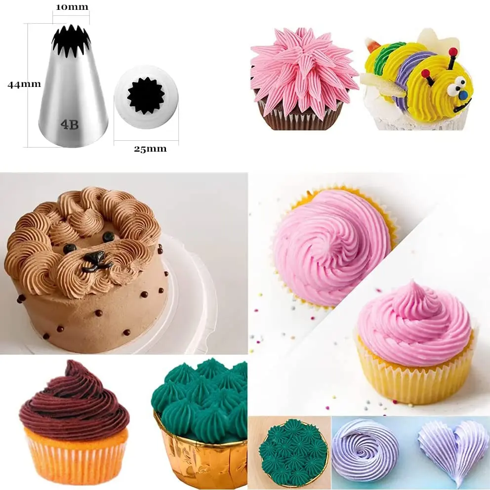 Hdujuan Cake Decorating Piping Tips Set, 1M 1A 2A 2D 4B | Professional Baking Tools - view 5