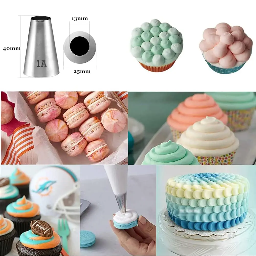 Hdujuan Cake Decorating Piping Tips Set, 1M 1A 2A 2D 4B | Professional Baking Tools - view 3