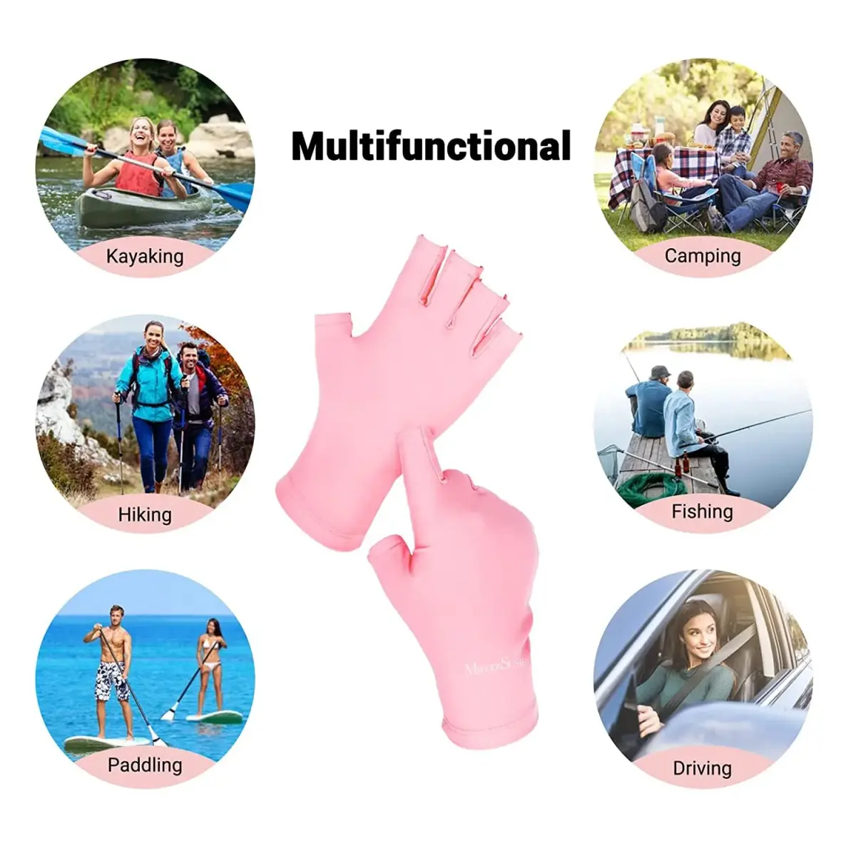 MelodySusie Premium Fingerless UV Protection Gloves for Gel Manicures | UPF 50+ Blocks 99% UV Rays - view 4