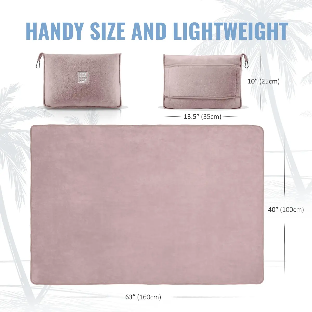 BOACAY Soft & Warm Travel Blanket Pillow 160x100cm (63x40") | Essential for Flights, Cars, Office - Compact, Lightweight, Polyester - view 7