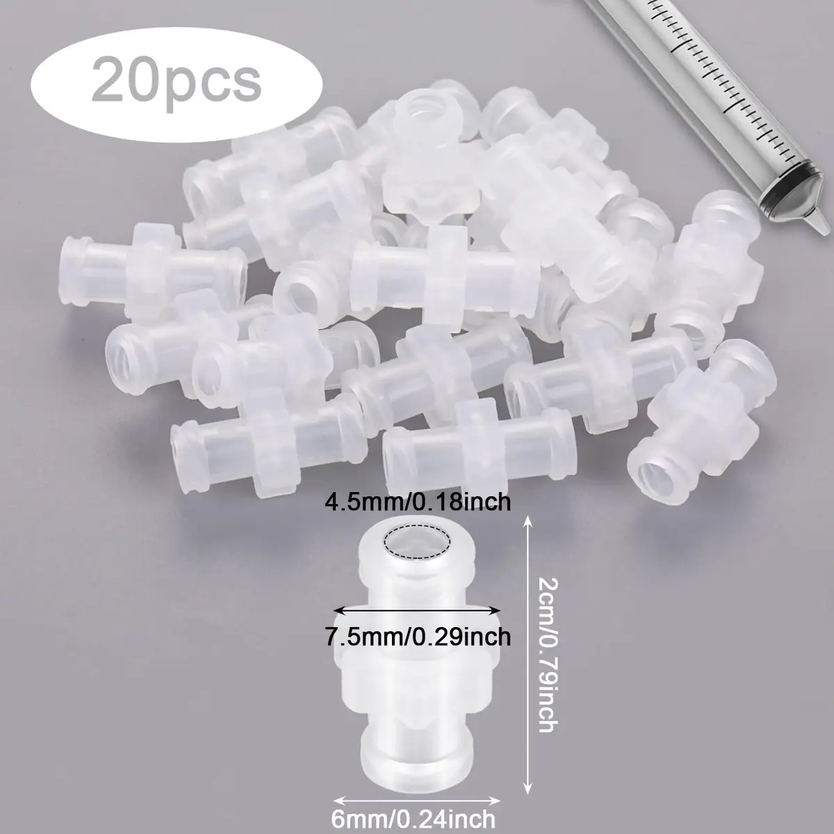Abeillo 20 Pcs Luer Lock Syringe Adaptor Set - Female to Female Luer Connectors | For Gas & Liquid Media - view 2