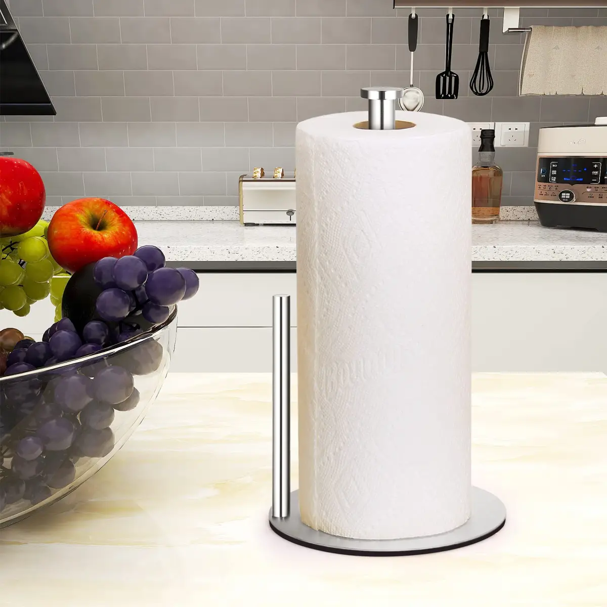 OBODING Stainless Steel Paper Towel Holder Stand for Kitchen Countertops, 32cm (12.6" H) | Rust-Proof & Easy to Carry - view 2