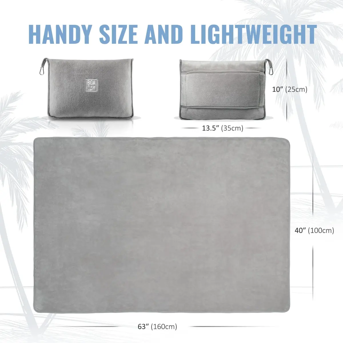 BOACAY Soft & Warm Travel Blanket Pillow 160cm x 100cm | Micro Plush Fleece for Airplane & Car - view 7