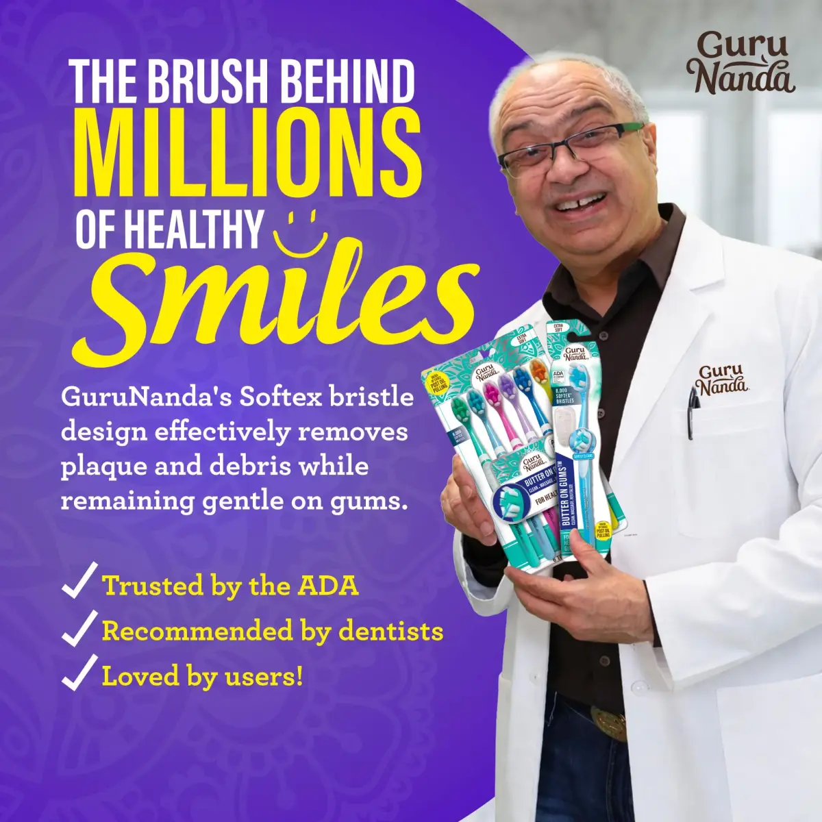 GuruNanda Butter On Gums Toothbrush 6 Ct | ADA Accepted Ultra Soft Bristles for Sensitive Gums - view 6