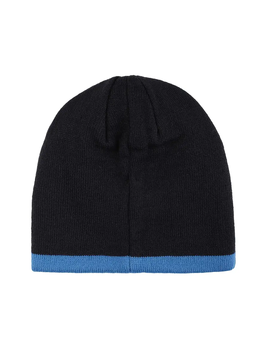 Tommy Hilfiger Boy's Patchwork Stripe Reversible Beanie, Mesmerizing Blue, 100% Acrylic - view 3
