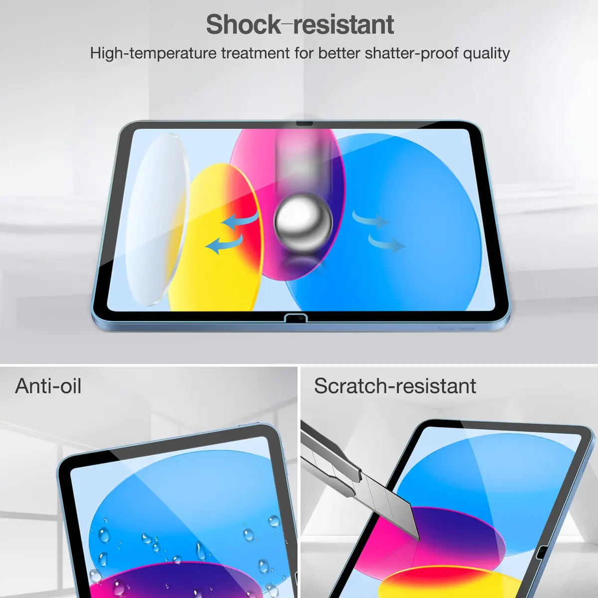 ProCase 2 Pcs Tempered Glass Screen Protector for iPad 11-inch 11th Gen (2025) & 10.9-inch 10th Gen (2022) | 9H Hardness, HD Clear - view 5
