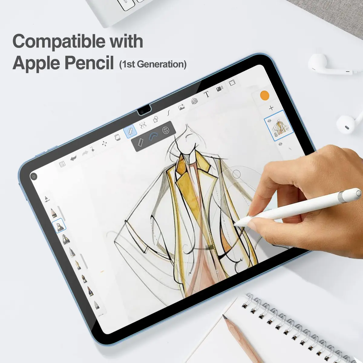 ProCase 2 Pcs Tempered Glass Screen Protector for iPad 11-inch 11th Gen (2025) & 10.9-inch 10th Gen (2022) | 9H Hardness, HD Clear - view 7