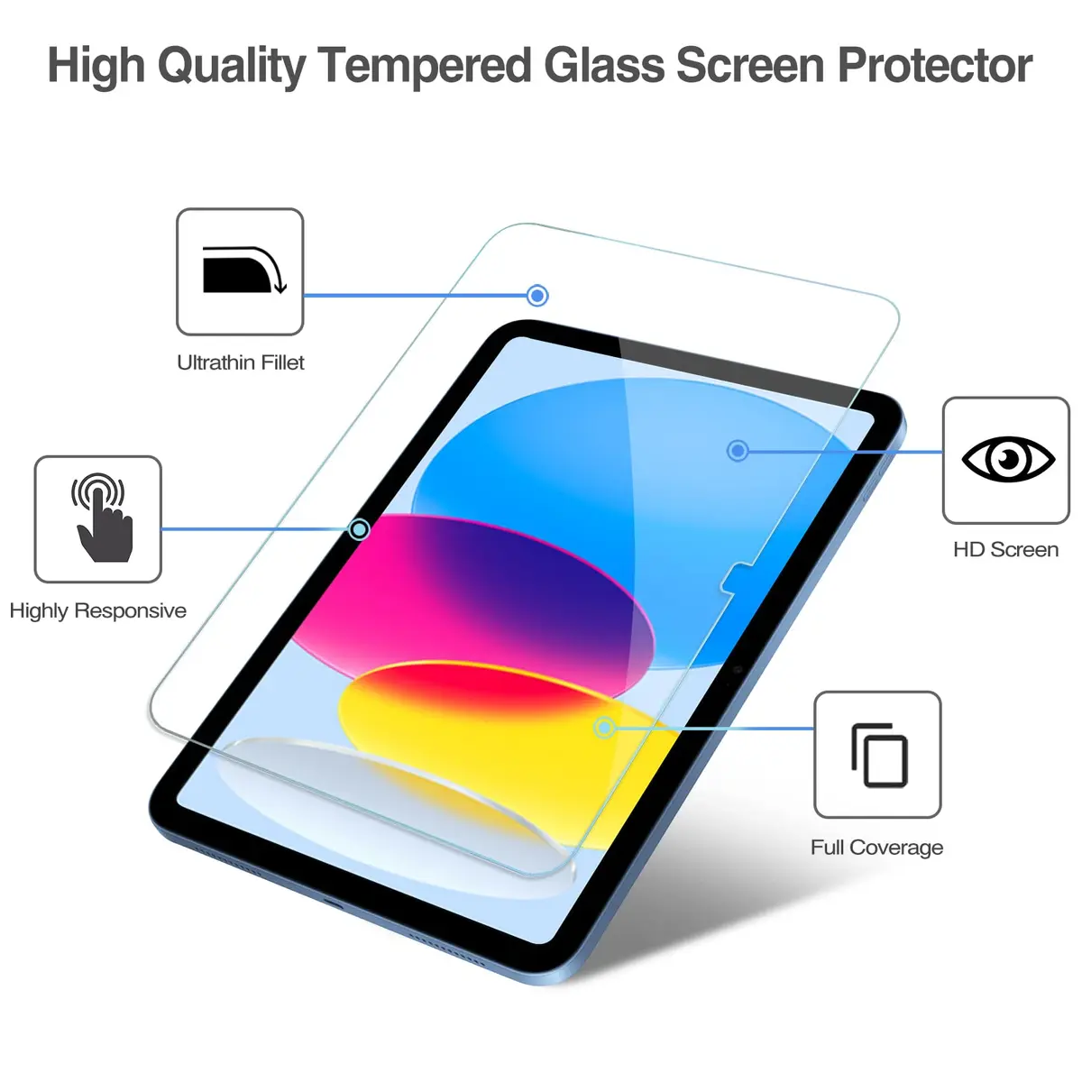 ProCase 2 Pcs Tempered Glass Screen Protector for iPad 11-inch 11th Gen (2025) & 10.9-inch 10th Gen (2022) | 9H Hardness, HD Clear - view 3