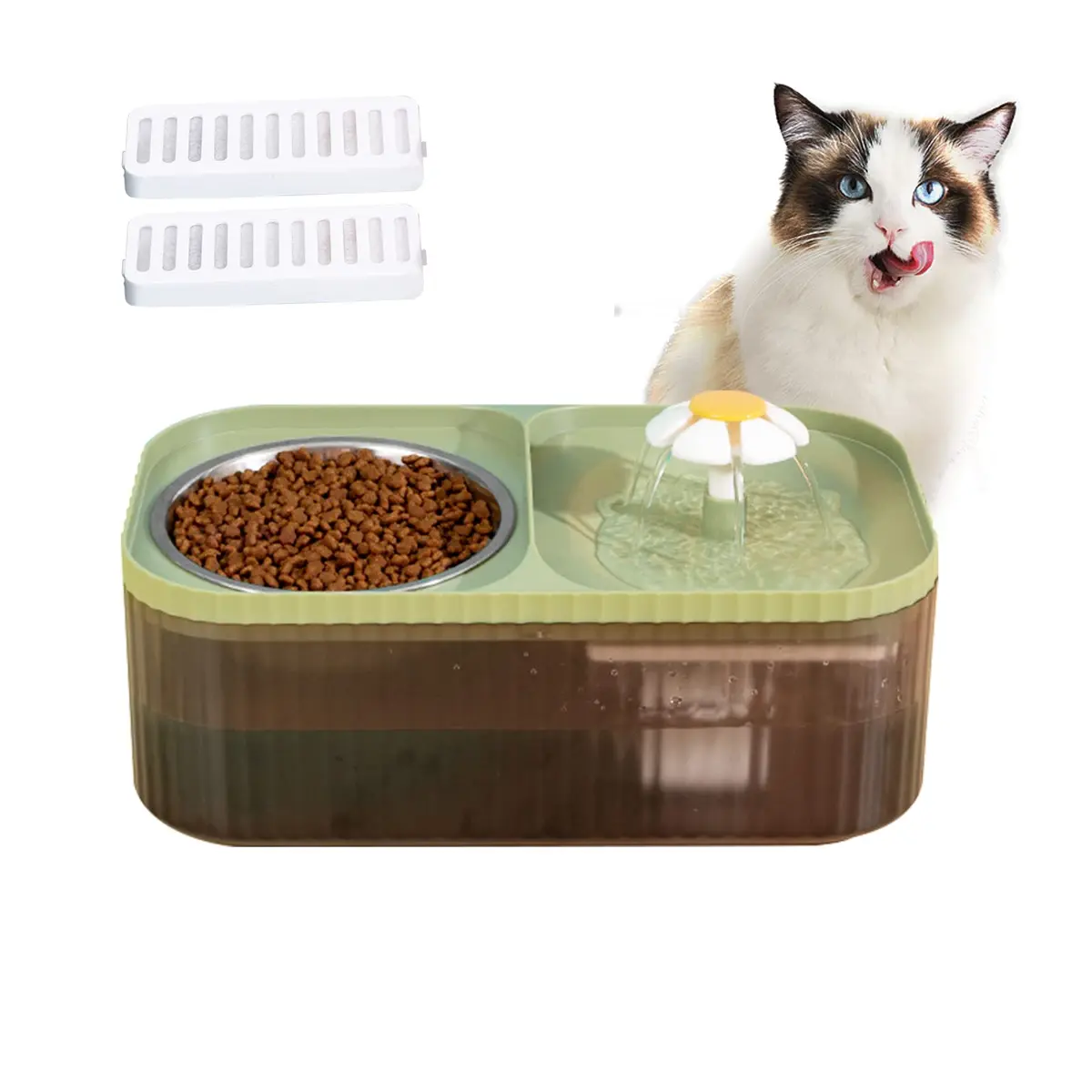 Suertree Cat Fountain Water Bowl Stainless Steel 3L | Quiet, BPA-Free Pet Water Dispenser - main product image