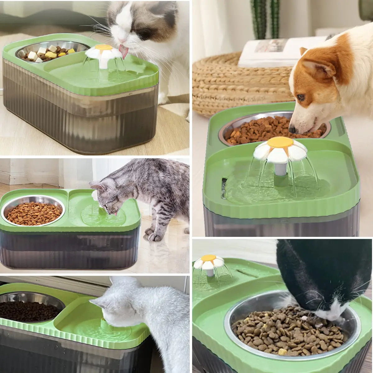 Suertree Cat Fountain Water Bowl Stainless Steel 3L | Quiet, BPA-Free Pet Water Dispenser - view 3