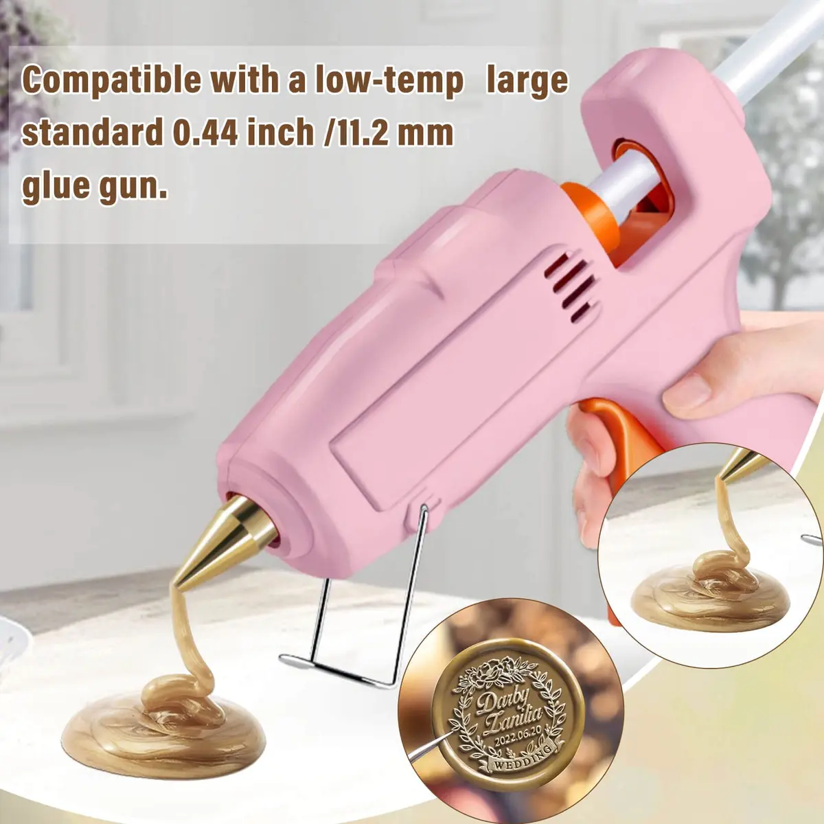 PAXCOO Sealing Wax Sticks, 20pcs, Antique Gold | Easy Glue Gun Application for Crafts & Invitations - view 5