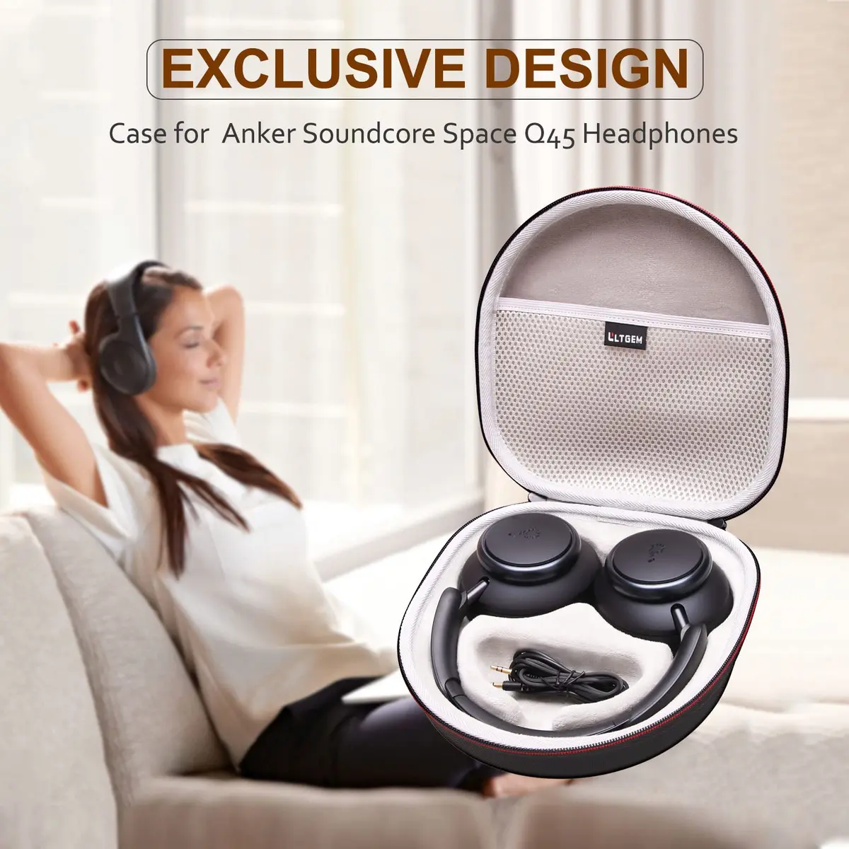 L LTGEM Hard Case for Anker Q30/Q20i/Q45/Space One Pro Headphones | Compact, Shockproof & Waterproof (70-120c) - view 8