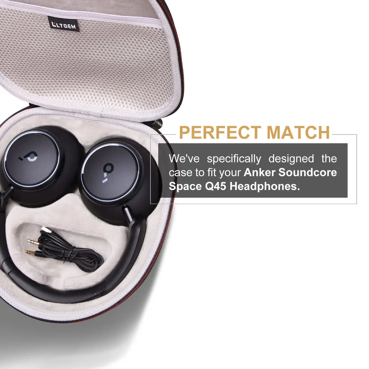 L LTGEM Hard Case for Anker Q30/Q20i/Q45/Space One Pro Headphones | Compact, Shockproof & Waterproof (70-120c) - view 3