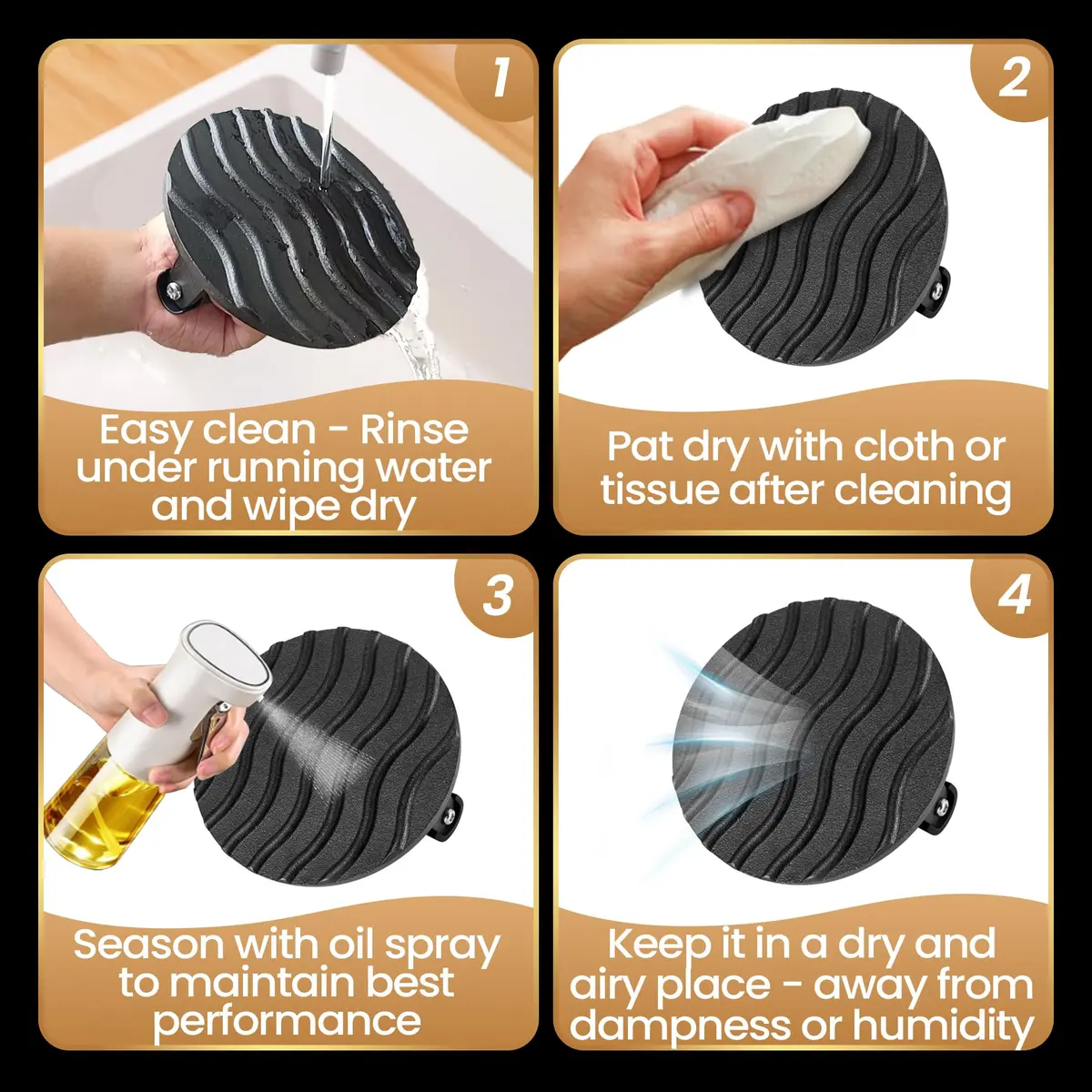 Gourmet Easy Cast Iron Smash Burger Press with Heat Resistant Handle 900g (2 lb) | Perfect Smash Burgers & Steaks - view 5