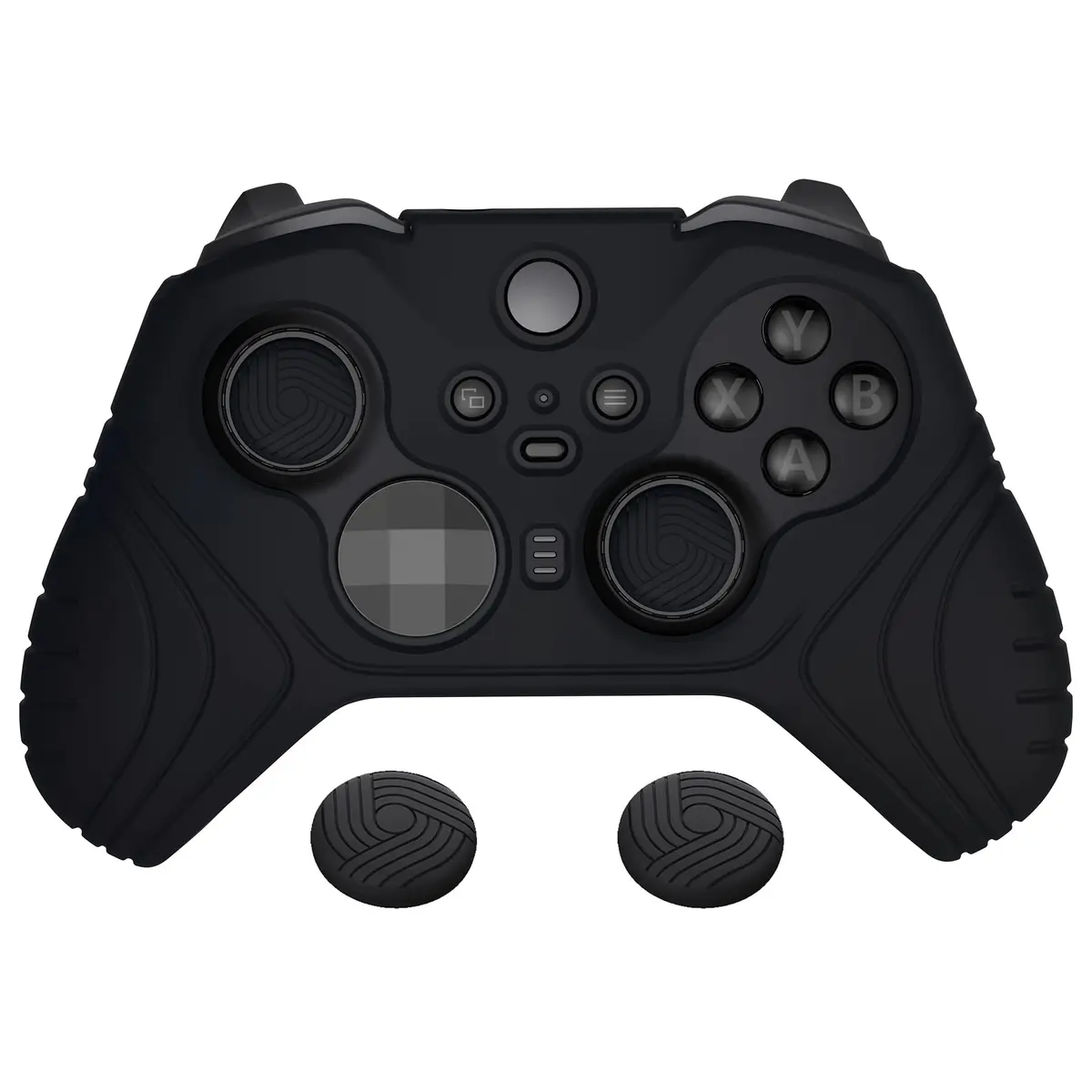 PlayVital Samurai Edition Anti Slip Silicone Case Cover for Xbox Elite Series 2 & Core Controllers with Thumb Grips - Black (1 pc) - main product image