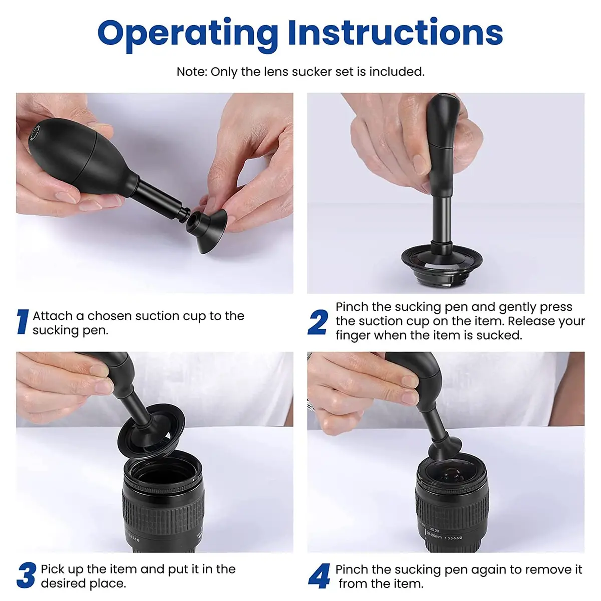 EastVita Lens Sucker Kit 8-in-1 with 7 Interchangeable Suction Cups | Strong Suction Manual Vacuum Suction Pen - view 6