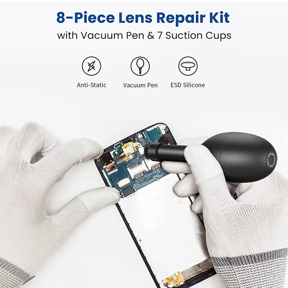 EastVita Lens Sucker Kit 8-in-1 with 7 Interchangeable Suction Cups | Strong Suction Manual Vacuum Suction Pen - view 7