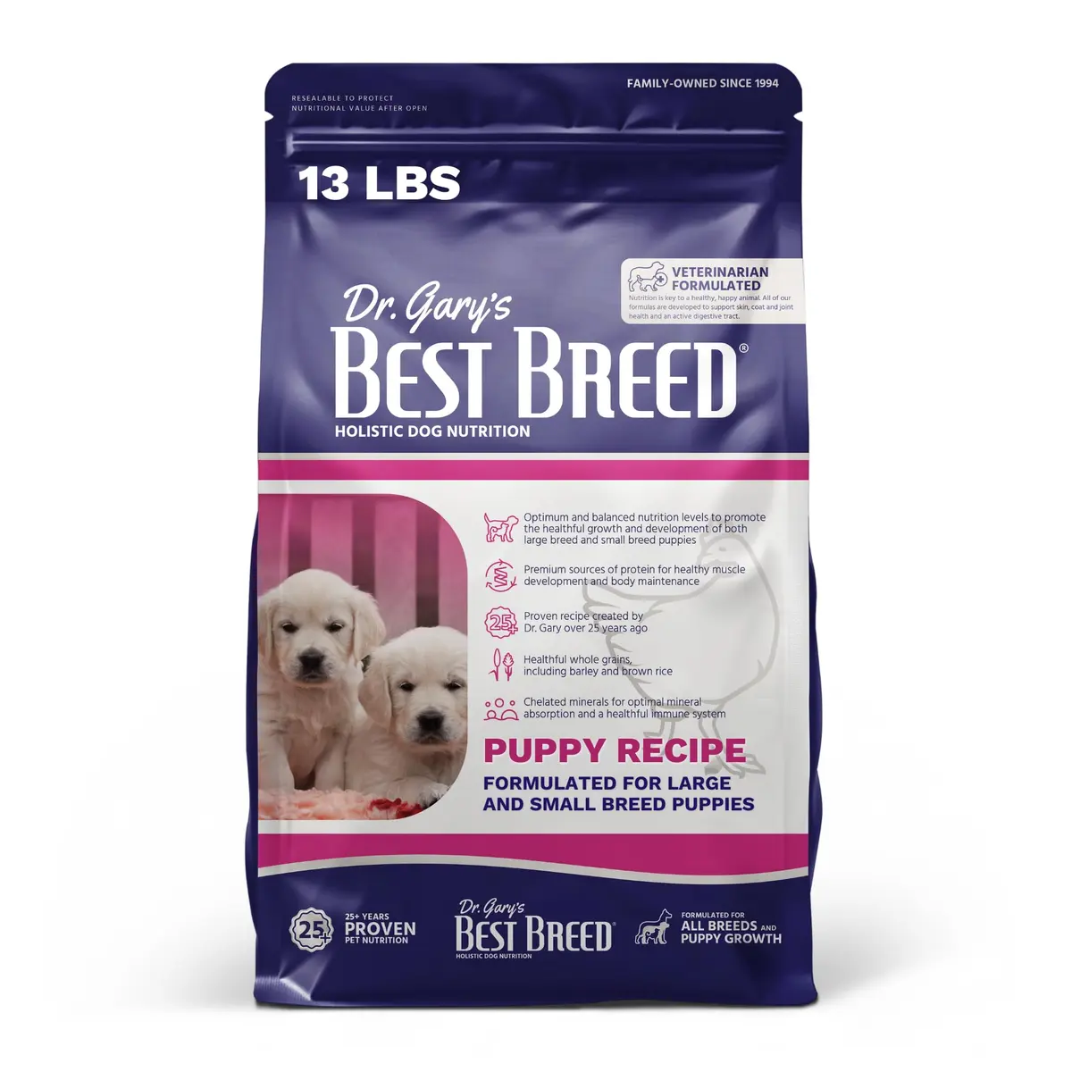 Best Breed Dr. Gary's Puppy Recipe – Veterinarian-Formulated Puppy Food with DHA & EPA, Chicken & Fish, All Breeds (13 lb Bag) - main product image