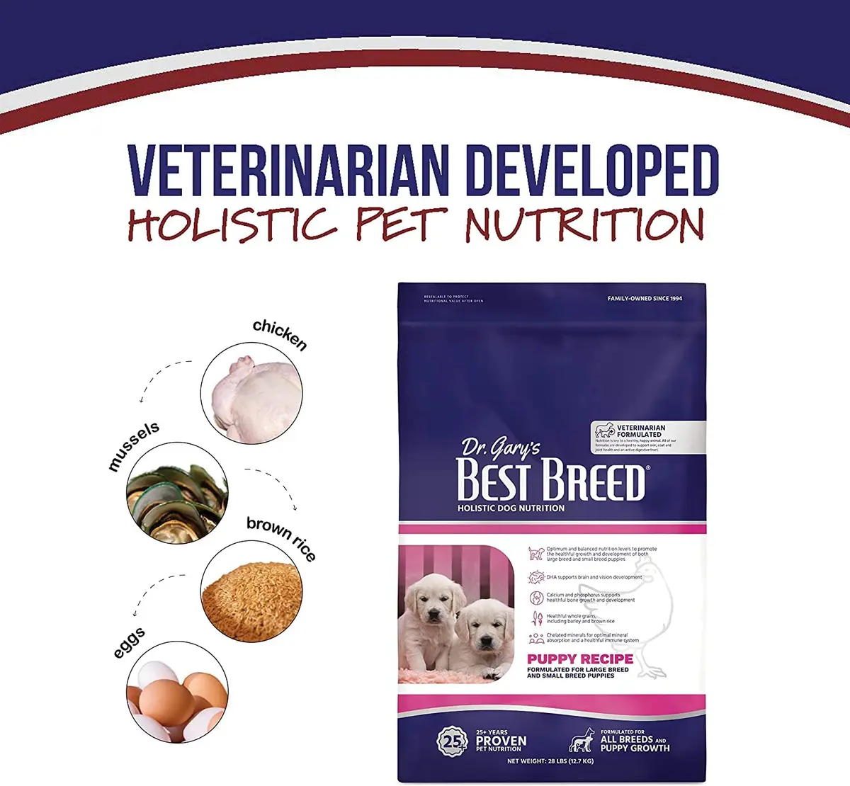Best Breed Dr. Gary's Puppy Recipe – Veterinarian-Formulated Puppy Food with DHA & EPA, Chicken & Fish, All Breeds (13 lb Bag) - view 2