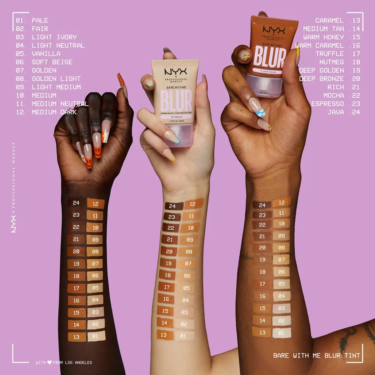 NYX PROFESSIONAL MAKEUP Bare With Me Blur Skin Tint Foundation Espresso 30ml (1.01 Fl Oz) | Matte Blurred Finish - view 5