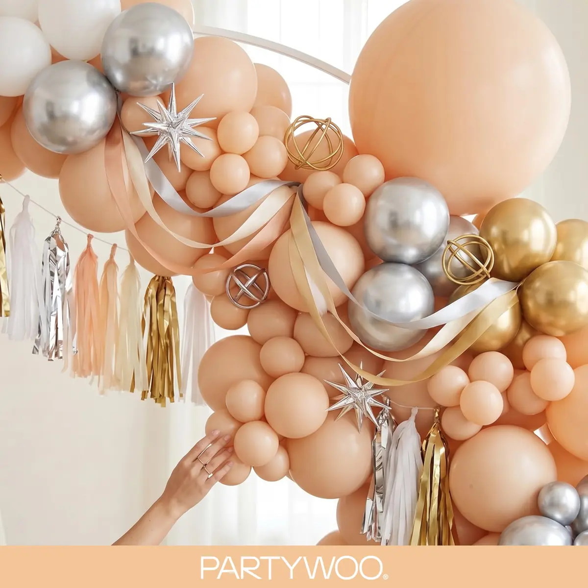 PartyWoo Nude Balloons 140pcs Apricot Boho Fall Color Assorted Sizes | 18 12 10 5 Inch - view 8