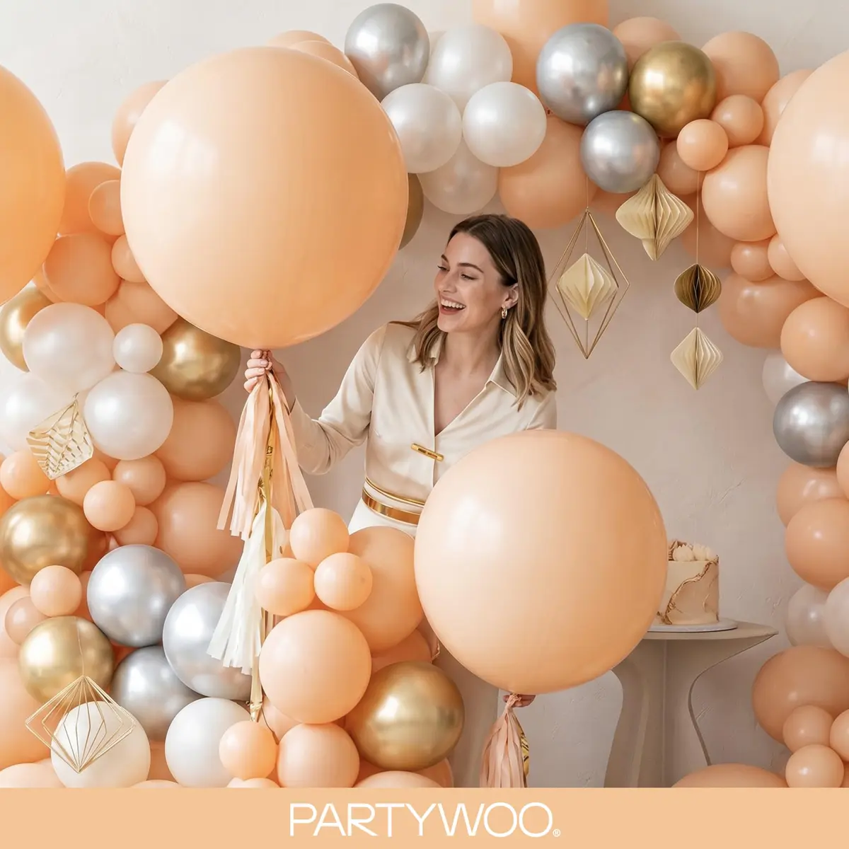 PartyWoo Nude Balloons 140pcs Apricot Boho Fall Color Assorted Sizes | 18 12 10 5 Inch - view 9