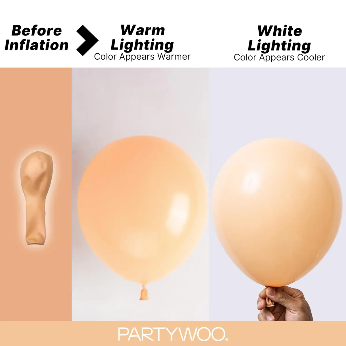 PartyWoo Nude Balloons 140pcs Apricot Boho Fall Color Assorted Sizes | 18 12 10 5 Inch - view 3