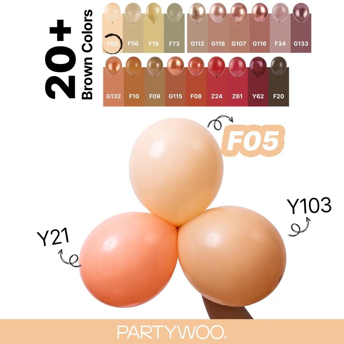 PartyWoo Nude Balloons 140pcs Apricot Boho Fall Color Assorted Sizes | 18 12 10 5 Inch - view 4