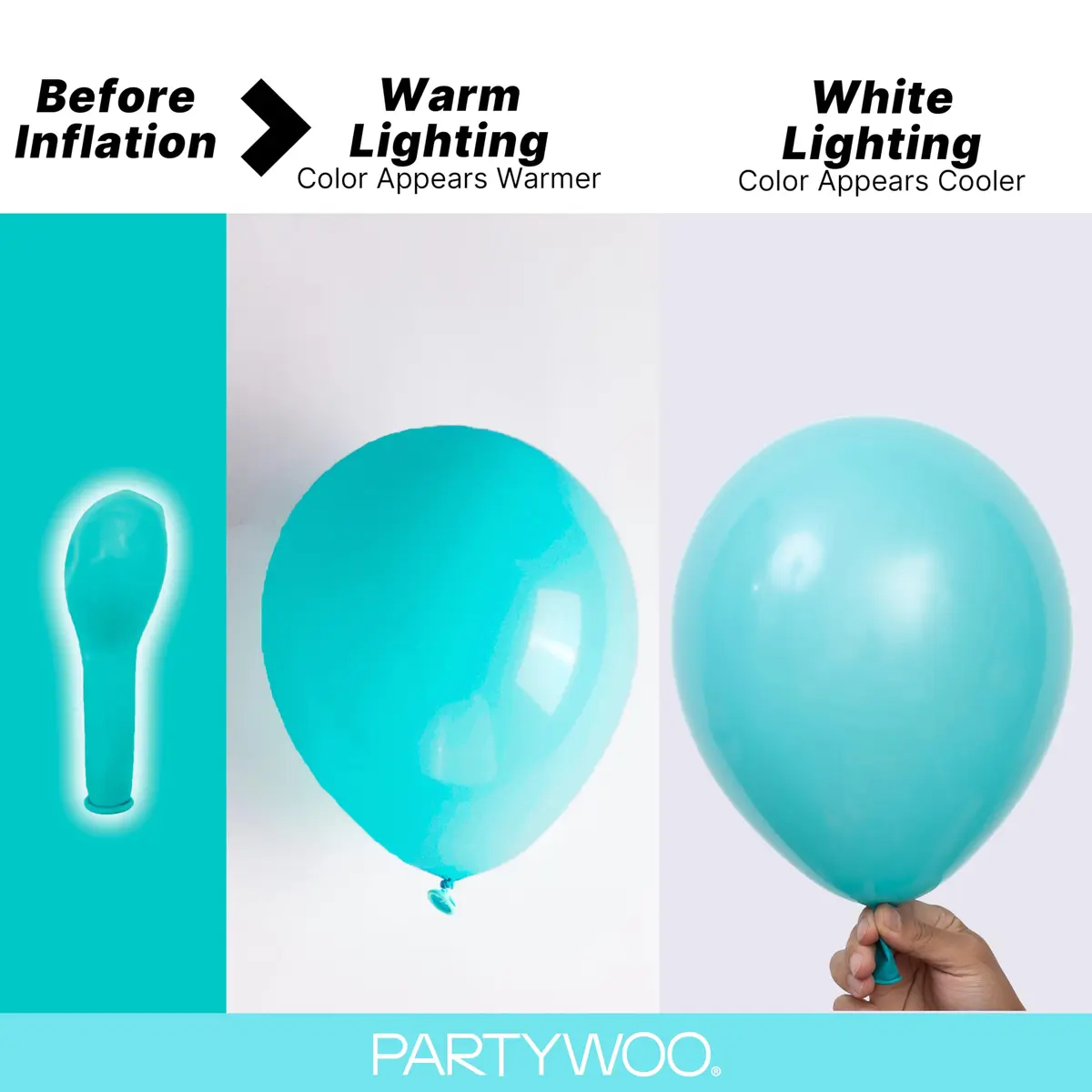 PartyWoo Teal Balloons 140 Count (Pack of 1) | Assorted Colors for Parties - view 3
