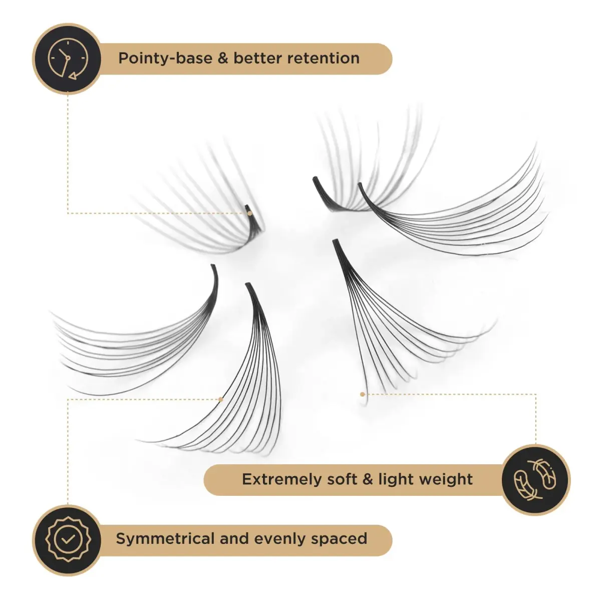 LASHVIEW 1000 Premade Volume Eyelash Extensions 10D D Curl 0.07mm Mixed Tray 9-16mm | Handmade Faux Mink - view 3