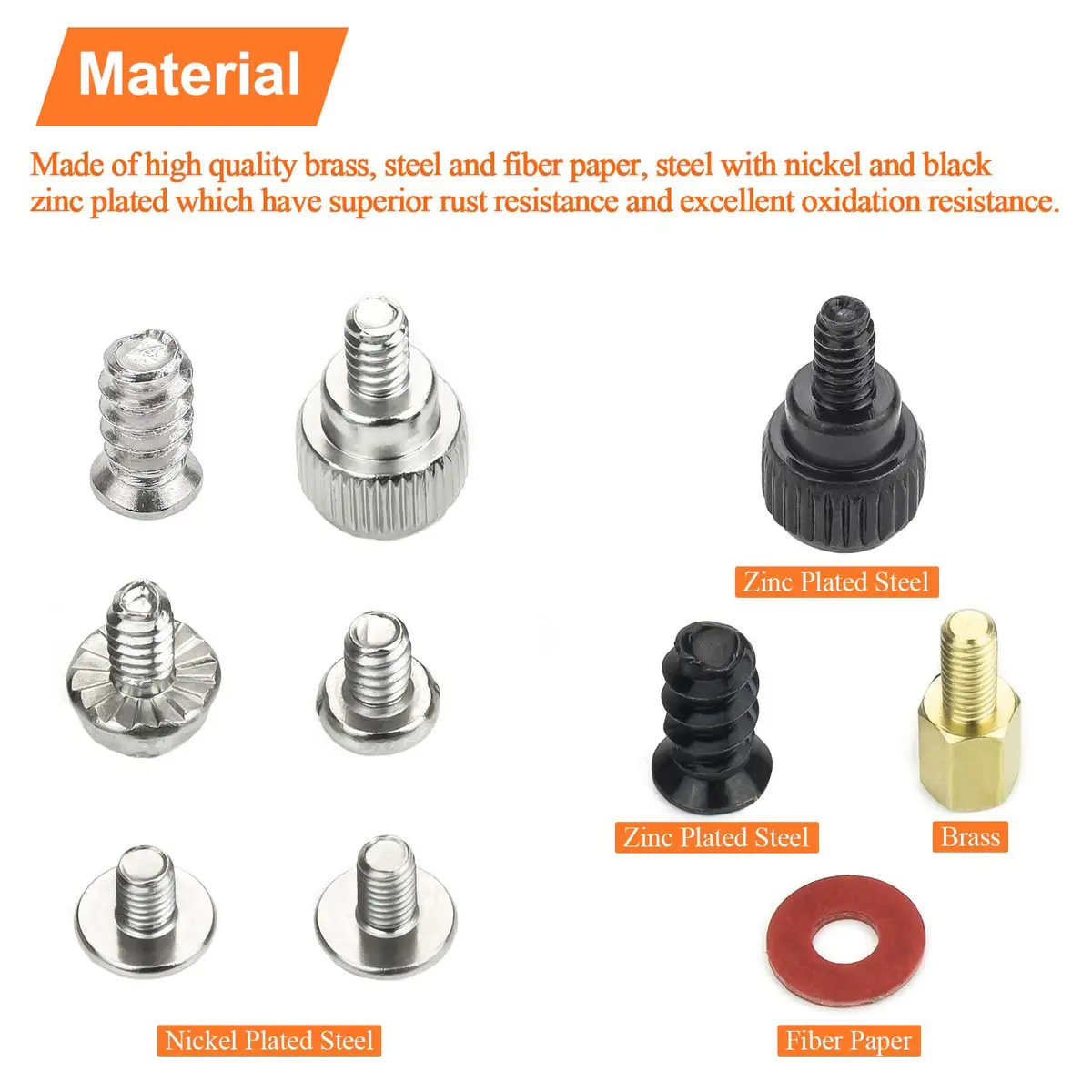 HELIFOUNER Black Computer Fan Mount Screws M5x10mm | Durable Carbon Steel, Easy Install, 100 Pieces - view 3