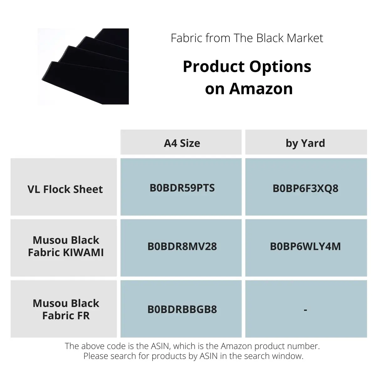 The Black Market Musou Black Fabric KIWAMI Backcoated A4 | World's Blackest Fabric for Photography & Art - view 9