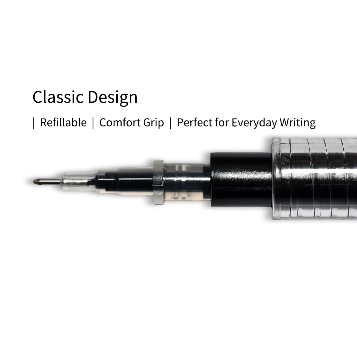PurpleWillow Japanese Extra Fine Black Gel Pens 0.35mm (12-Pack) | Smooth Writing for Students & Professionals - view 8
