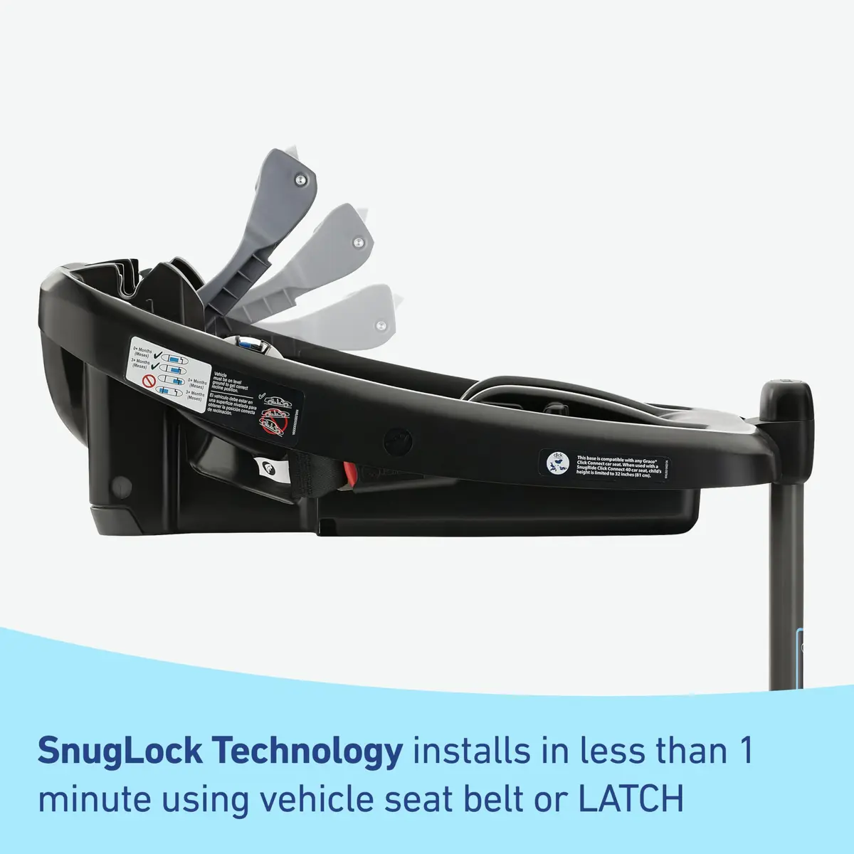 Graco SnugRide SnugLock Infant Car Seat Base ft. Load Leg Technology, Black | Rear-Facing Safety & Load Leg Stability - view 3
