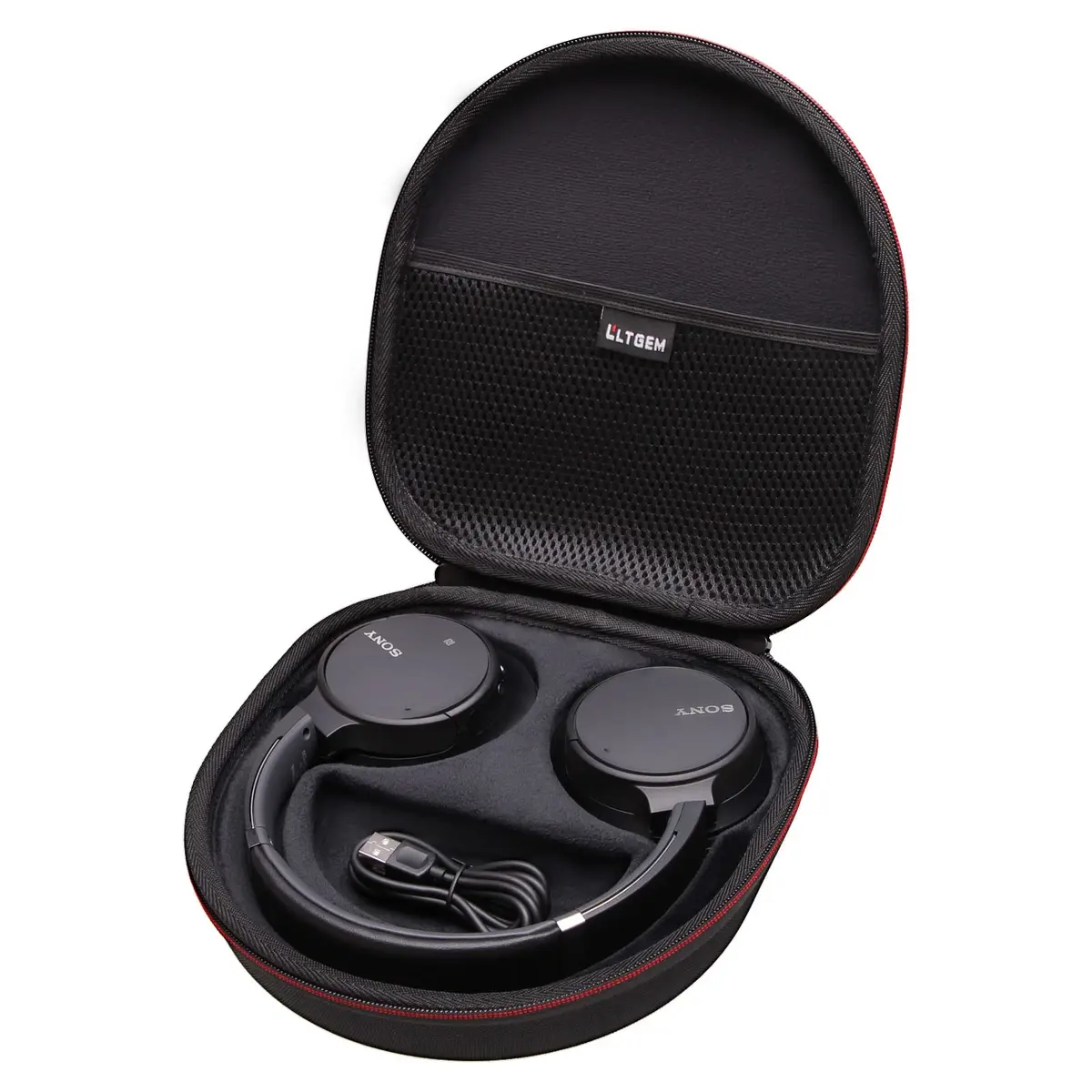 L LTGEM Case for Sony WH-CH720N/WH-CH520 Noise Canceling Wireless Headphones Black | Hard Travel Cover - main product image