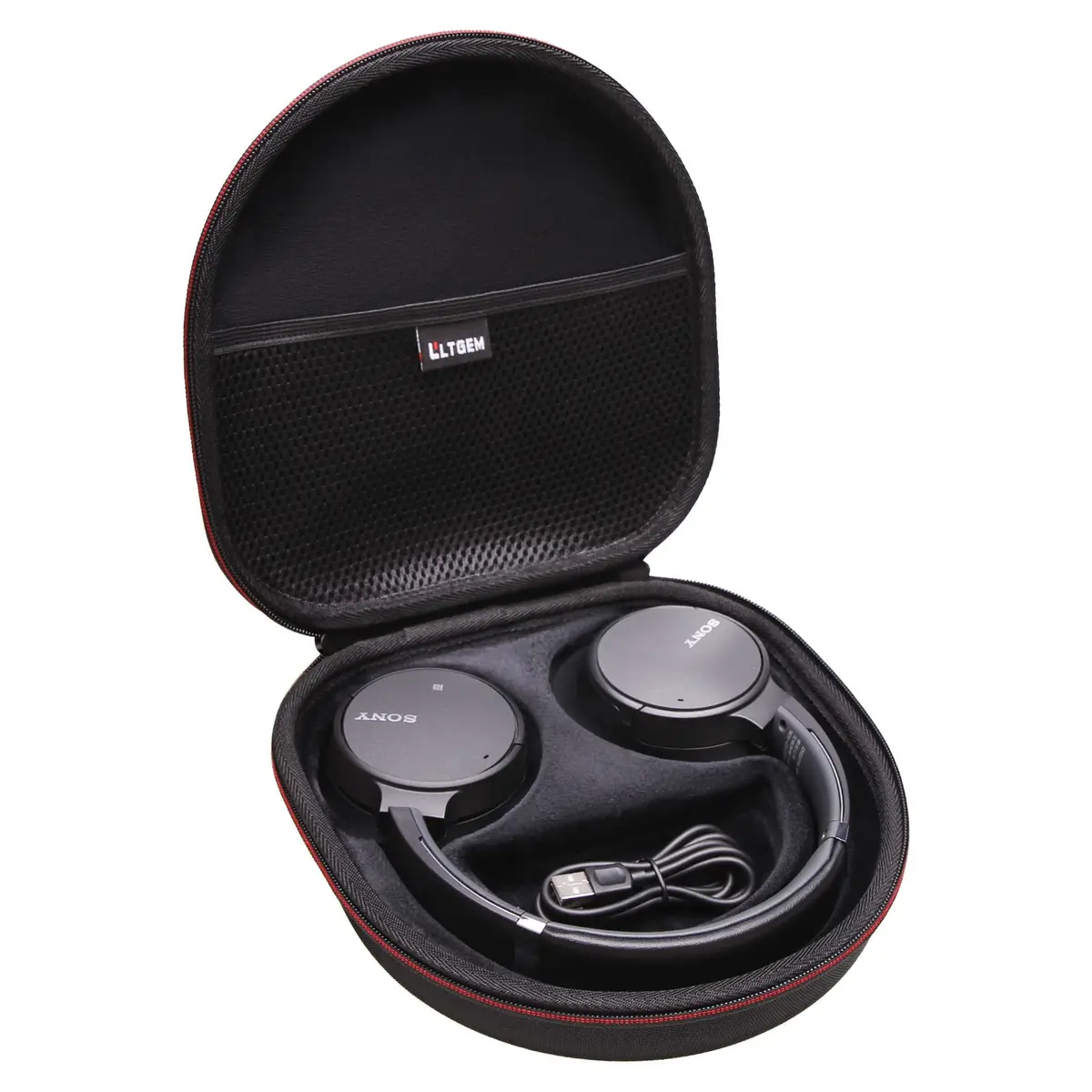 L LTGEM Case for Sony WH-CH720N/WH-CH520 Noise Canceling Wireless Headphones Black | Hard Travel Cover - view 2