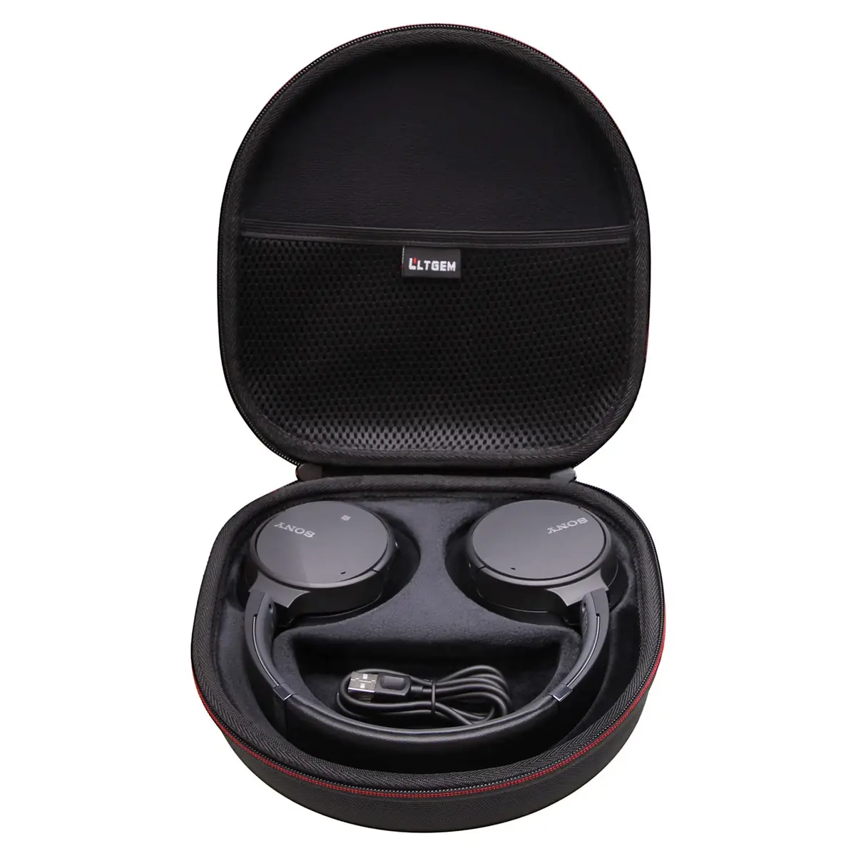 L LTGEM Case for Sony WH-CH720N/WH-CH520 Noise Canceling Wireless Headphones Black | Hard Travel Cover - view 3