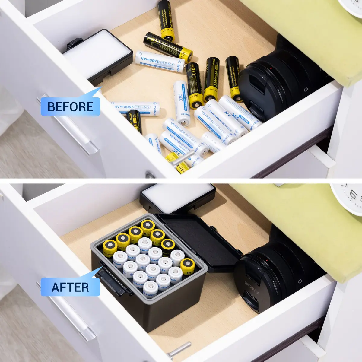 JJC 20 Slots 18650 Battery Storage Case Holder Container Box | Water-Resistant, Shockproof, Pressureproof - view 5