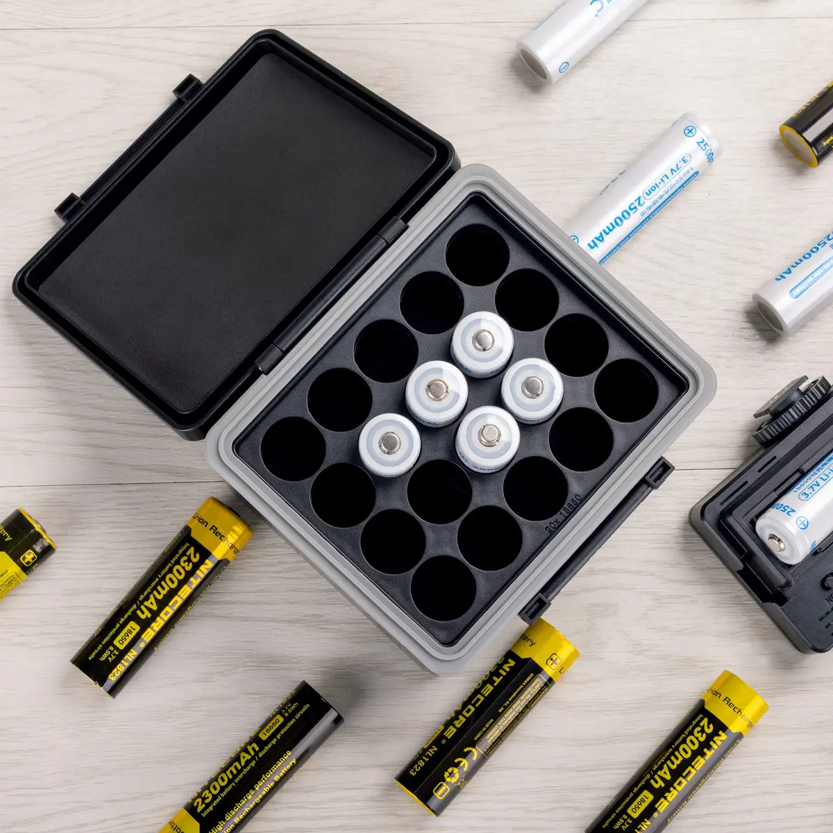JJC 20 Slots 18650 Battery Storage Case Holder Container Box | Water-Resistant, Shockproof, Pressureproof - view 6