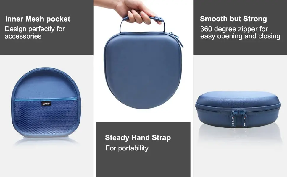 L LTGEM Case for Sony WH-CH720N/WH-CH520 Noise Canceling Wireless Headphones Blue | Hard Travel Cover - view 7