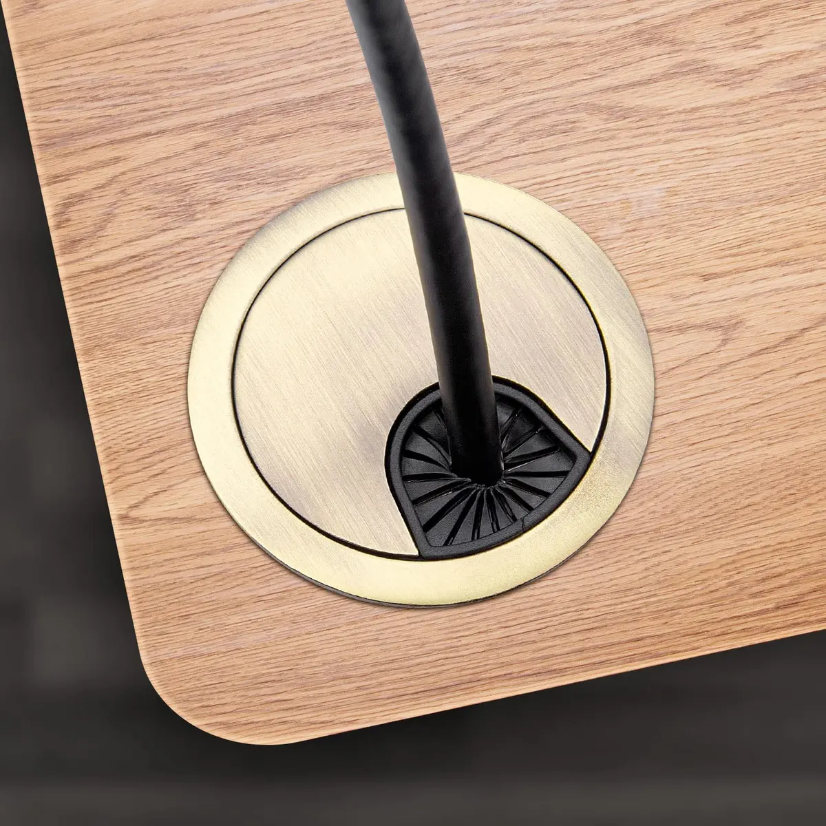 Petutu Desk Grommet 2 Inch Metal Cable Grommet Bronze 2 Pack | Space-Saving Cable Organizer - view 6