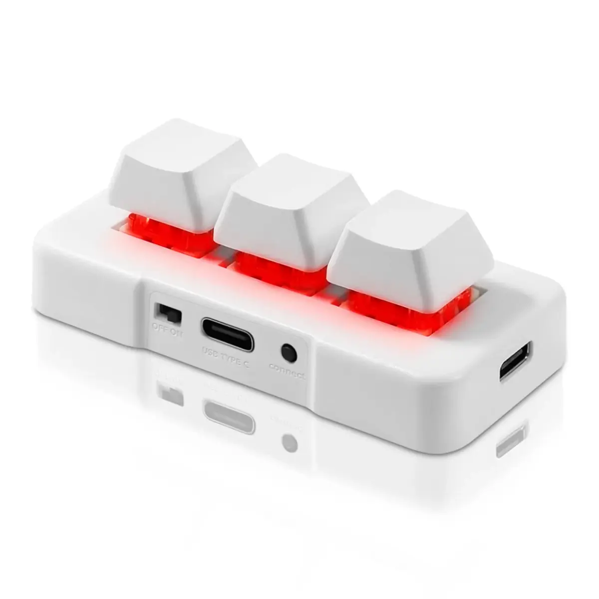 PCsensor 3-Key Mini Keypad Wireless Mechanical Gaming Keyboard with RGB LED | Programmable Hot Keys - main product image