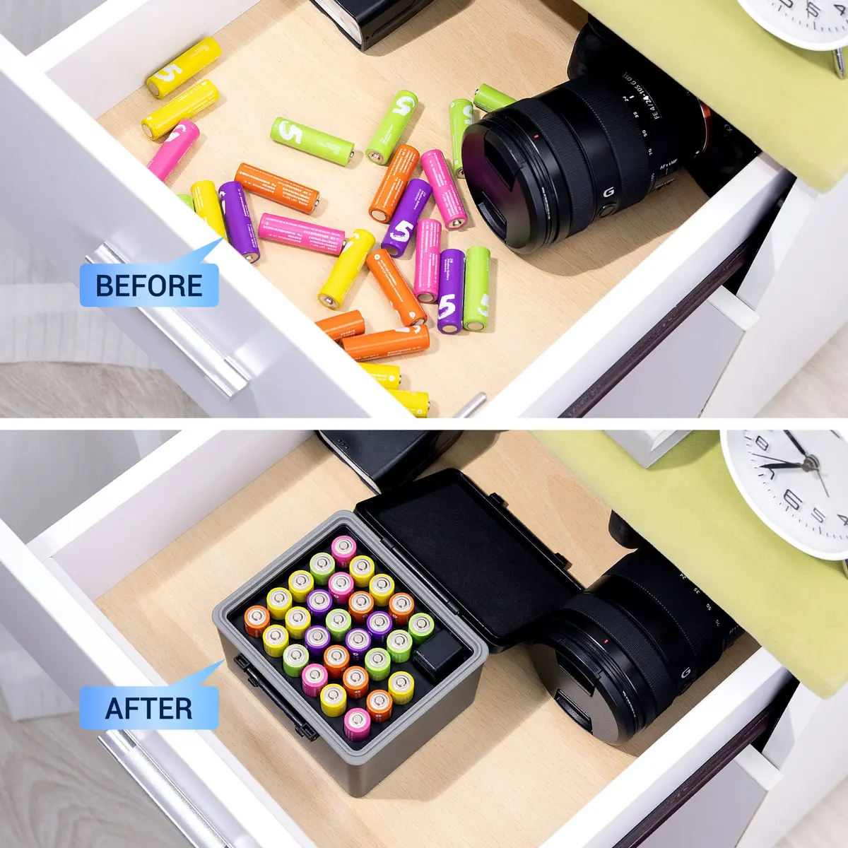 JJC AA Battery Case for 28x AA Batteries with Detachable Tester | Organizes and Protects - view 6