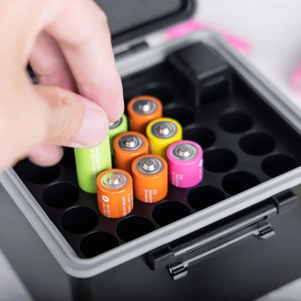 JJC AA Battery Case for 28x AA Batteries with Detachable Tester | Organizes and Protects - view 4