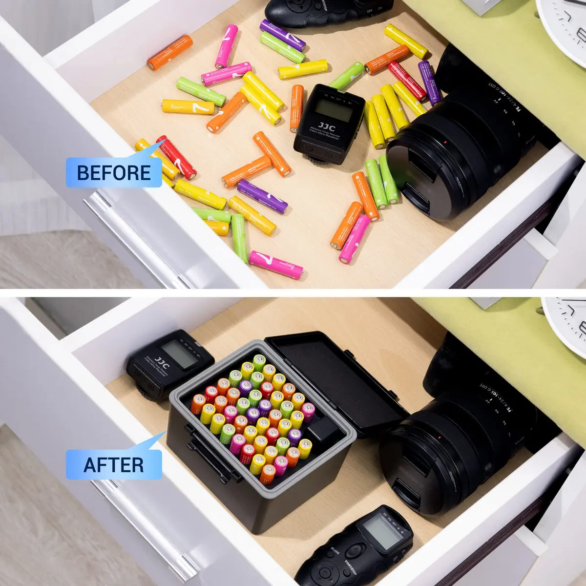 JJC AAA Battery Hard Case with Tester for 44 AAA Batteries | Organizes & Protects - view 6