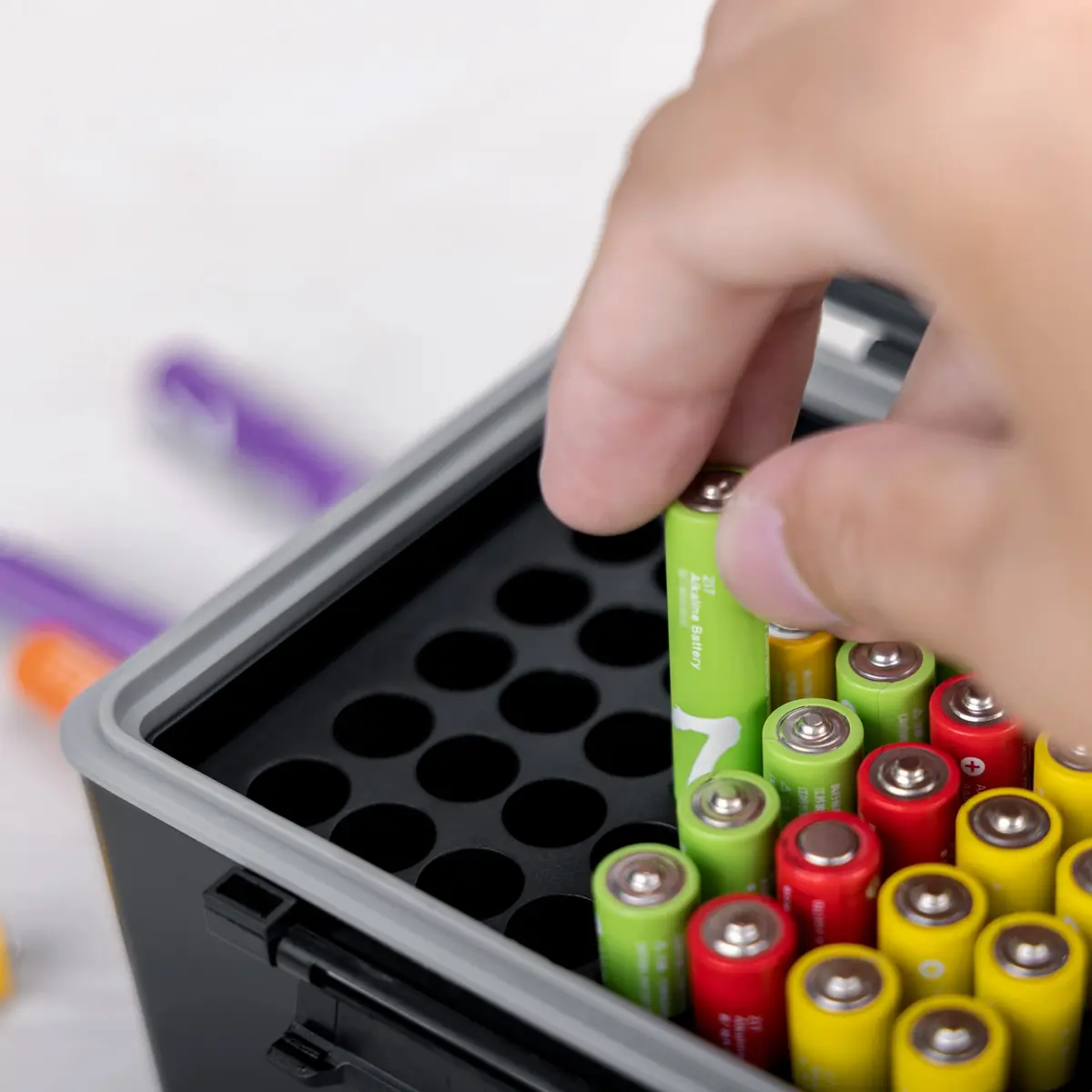 JJC AAA Battery Hard Case with Tester for 44 AAA Batteries | Organizes & Protects - view 4