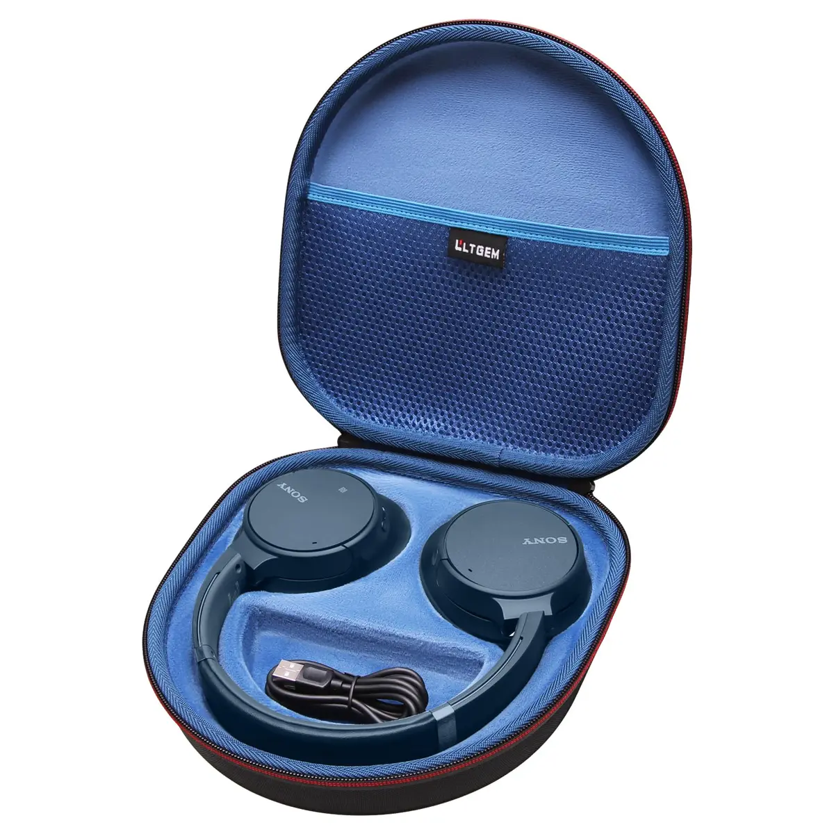 L LTGEM Case for Sony WH-CH720N/WH-CH520 Noise Canceling Wireless Headphones Blue | Hard Travel Carrying Case - main product image